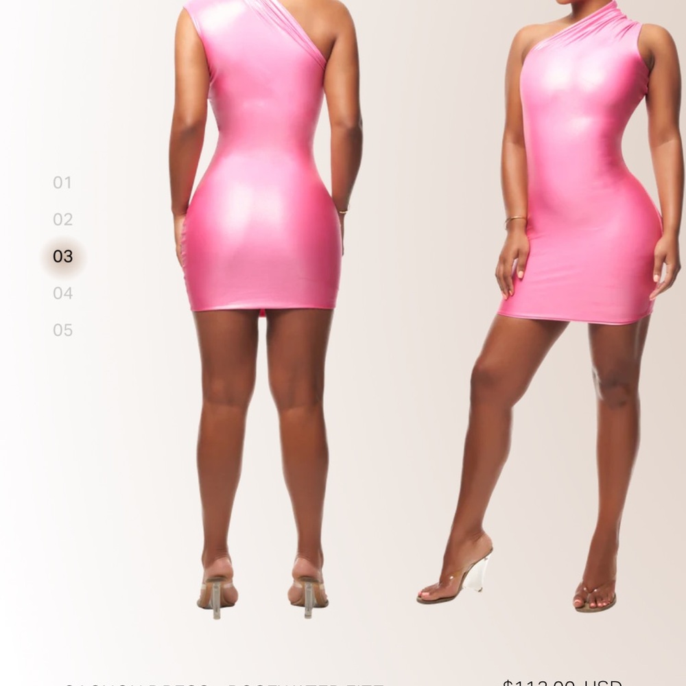 Elegant Pink One-Shoulder Dress